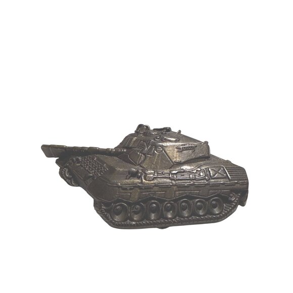 Vintage Military Kampfpanzer Leopard 1 MBT WWII Germany Tank Brass Belt Buckle - Picture 1 of 4
